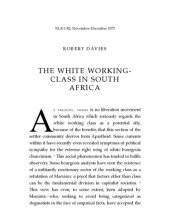 book THE WHITE WORKING CLASS IN SOUTH AFRICA