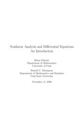 book Nonlinear Analysis and Differential Equations. An Introduction