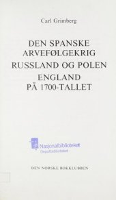 book Den spanske arvefølgekrig, Russland og Polen, England på 1700-tallet