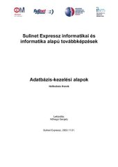 book Adatbázis-kezelési alapok