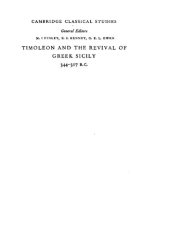 book Timoleon and the revival of Greek Sicily, 344-314 BC