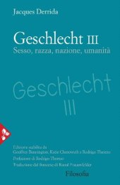 book Geschlecht III. Sesso, Razza, Nazione, Umanità