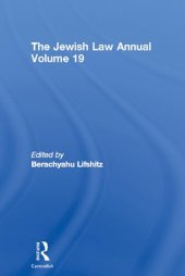 book The Jewish Law Annual Volume 19