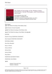 book The Political Sociology of the Welfare State: Institutions, Social Cleavages, and Orientations (Studies in Social Inequality)