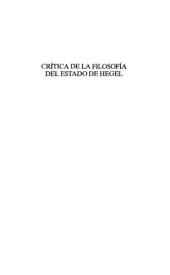 book Crítica de la Filosofía del Estado de Hegel