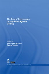 book The Role of Governments in Legislative Agenda Setting