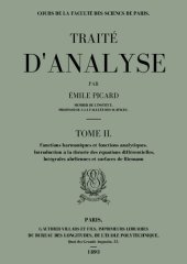 book TRAITÉ D'ANALYSE TOME II Fonctions harmoniques et fonctions analytiques Introduction à la théorie des équations différentielles Intégrales abéliennes et surfaces de Riemann