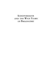 book Schopenhauer and the Wild Years of Philosophy