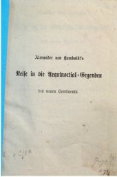 book Alexander von Humboldts Reise in die Äquinoctial-Gegenden des neuen Kontinents