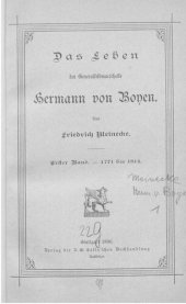 book Das Leben des Generalfeldmarschalls Hermann von Boyen / 1771-1814