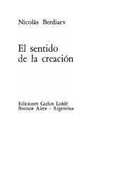 book El sentido de la creación