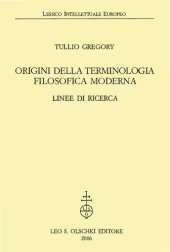 book Origini della terminologia filosofica moderna. Linee di ricerca