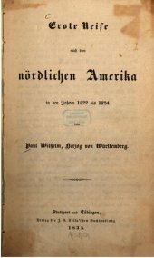 book Erste Reise nach dem nördlichen Amerika in den Jahren 1822 bis 1824