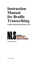 book Instruction Manual for Braille Transcribing