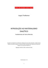 book Introdução ao materialismo dialético