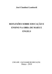 book Reflexões sobre educação e ensino na obra de Marx e Engels