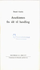 book Anarkismen : fra ide til handling