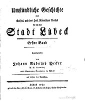 book Umständliche Geschichte der Kaiserlichen und des Heiligen Römischen Reichs freien Stadt Lübeck