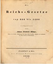 book Die Reichsgesetze von 900 bis 1400