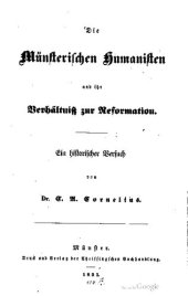 book Die Münsterischen Humanisten und ihr Verhältnis zur Reformation : Ein historischer Versuch