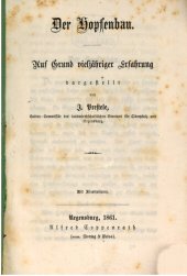 book Der Hopfenbau : Auf Grund vieljähriger Erfahrung dargestellt