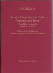 book Iranian languages and Texts from Iran and Turan : Ronald E. Emerick Memorial Volume