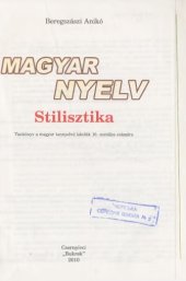 book Magyar nyelv 10. Stilisztika