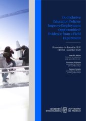 book Do Inclusive Education Policies Improve Employment Opportunities? Evidence from a Field Experiment