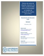 book Efectos de costos de despido, impuesto a la renta y productividad sobre la informalidad: un modelo de búsqueda de empleo para el Perú