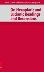 book On Hexaplaric and Lucianic Readings and Recensions