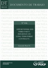 book Opportunism and Third-Party Influence on Long-Term Public Contracts