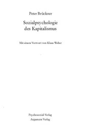 book Zur Sozialpsychologie des Kapitalismus