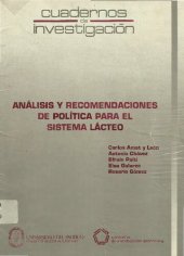 book Análisis y recomendaciones de política para el sistema lácteo