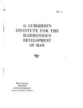 book G. Gurdjieff  - Institute for the Harmonious Development of Man