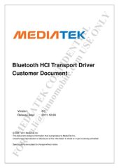 book MT6620 Bluetooth HCI Transport Driver Customer Document