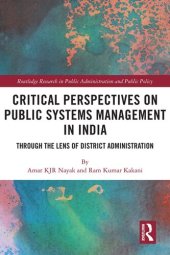 book Critical Perspectives on Public Systems Management in India: Through the Lens of District Administration