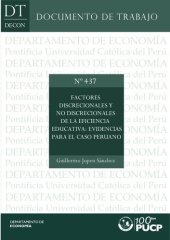 book Factores discrecionales y no discrecionales de la eficiencia educativa: evidencias para el caso peruano