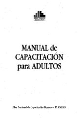 book Manual de capacitación para adultos del Plan Nacional de Capacitación Docente (PLANCAD)