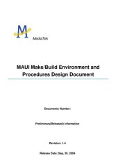 book MAUI Make/Build Environment and Procedures Design Document