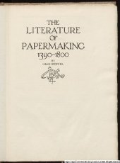 book The Literature of Papermaking 1390-1800