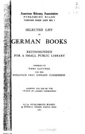 book Selected List of German Books Recommended for a Small Public Library