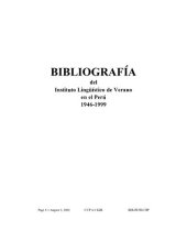 book Bibliografía del Instituto Lingüístico de Verano en el Perú 1946-1999