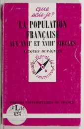 book La population française aux XVIIᵉ et XVIIIᵉ siècles