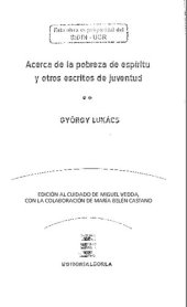 book Acerca de la pobreza de espíritu y otros escritos de juventud