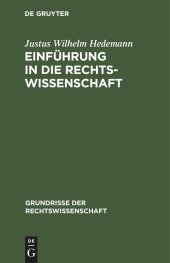 book Einführung in die Rechtswissenschaft