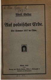 book Auf polnischer Erde : Der Sommer 1917 im Osten