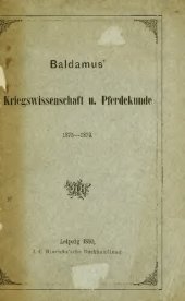 book Baldamus' Kriegswissenschaft und Pferdekunde 1875-1879