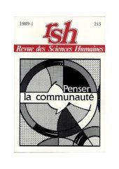 book Revue des Sciences Humaines, n°213/janvier - mars 1989: Penser la communauté