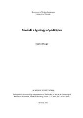 book Towards a typology of participles