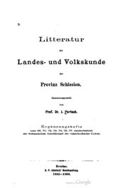 book Literatur der Landes- und Volkskunde der Provinz Schlesien